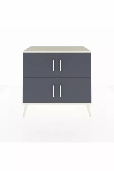Hyperion Dresser 2-Shelf 4-Door Moonstone-Anthracite/Moonstone