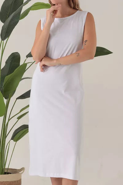 Sleeveless Long Dress Lining Slip Petticoat Jumpsuit % Cotton