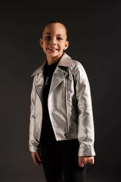 Girls' Water-Resistant Faux Leather Jacket sp