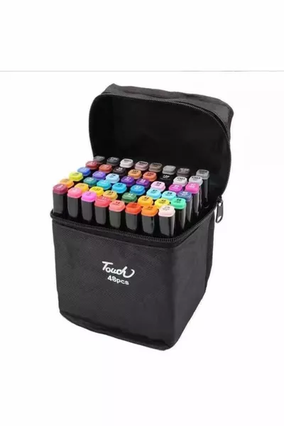 Doppelseitiges -teiliges Profi-Stiftset mit Tragetasche, Premium Marker Filzstifte