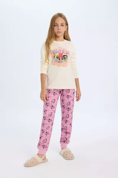 Girls' Pajama Set PowerPuff Girls Long Sleeve Top Long Pants AU