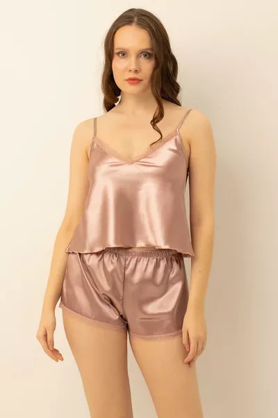 طقم شورت ساتان