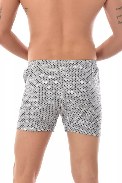 بوكسر رجالي رمادي من القطن بطبعات متنوعة 3 قطع 