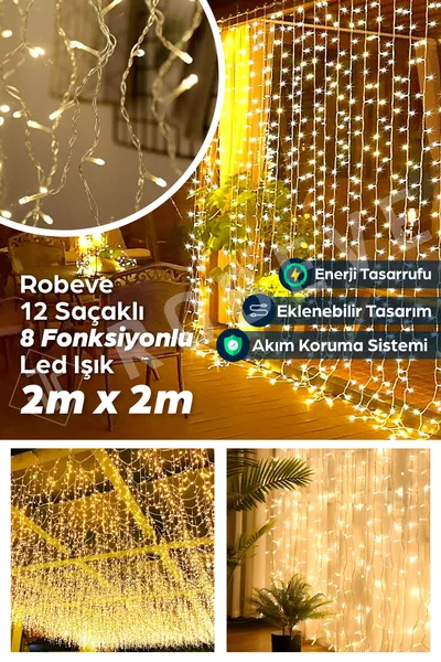  метра 8-функциональные анимированные шторы с LED-подсветкой, светодиоды с толстыми проводами,  LED, рождественская гирлянда