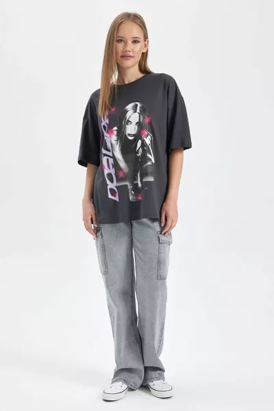 تي شيرت قصير الأكمام واسع الحجم من كول دوا ليبا HS