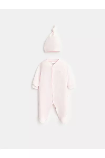 % Cotton Organic Baby Romper with Hat