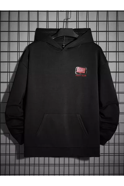 هودي سويتشيرت شاردنل بثلاث خيوط بطبعة نادي القتال للجنسين بمقاس كبير