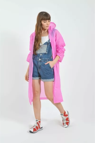 Унисекс розовый дождевик из ткани EVA, водо- и ветронепроницаемый