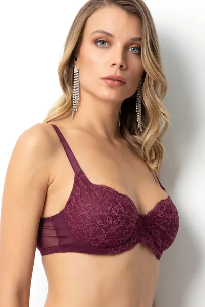 صدرية مصغرة دون حشوة وداعمة بدون كأس مع دانتيل وتدعم الشكل