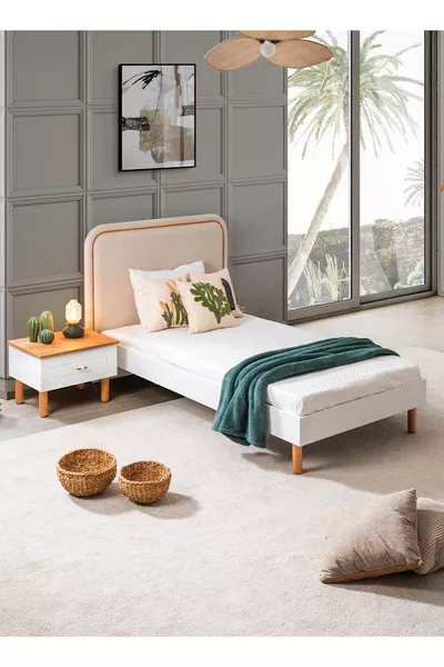 غرفة نوم فيتا بوهيم للشباب - خزانة بأربعة أبواب، سرير، منضدة جانبية، مكتب دراسة