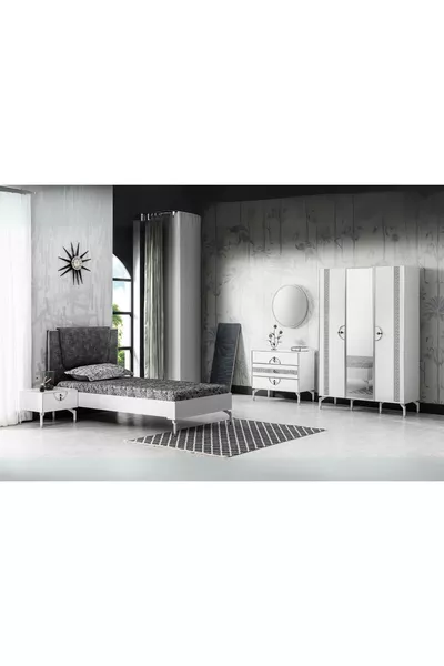 طقم غرفة نوم شبابية دافي وايت