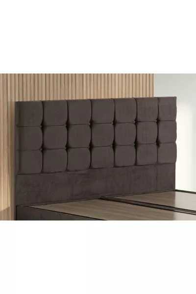 رأس سرير مزدوج من نيرون راما، قماش سوهو رمادي