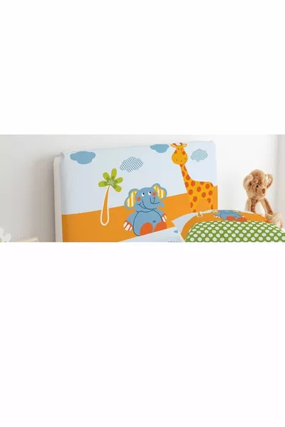 Bettkopfteilbezug Baum Elefant Giraffe und Schmetterling