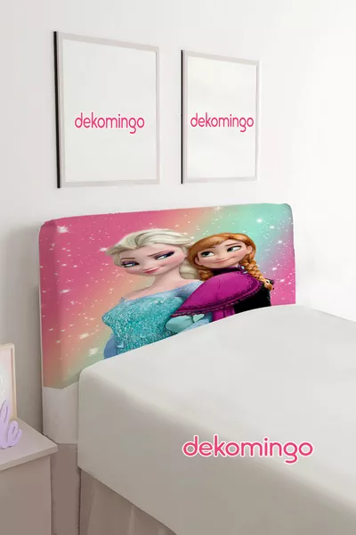 Rainbow Elsa Anna Patterned Bed Base Headboard Cover (Single)