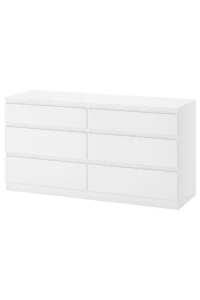خزانة صدر ذات 6 أدراج  x  سم باللون الأبيض