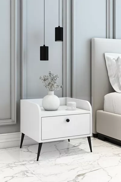 Современная тумбочка белая - % МДФ