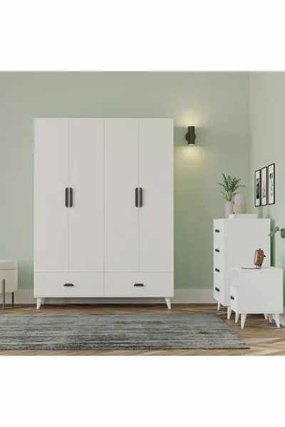 İnci Youth Bedroom Set (WARDROBE DRESSER NIGHTSTAND)