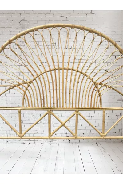 Tête de lit double en bambou  Cm, tête de lit double en rotin