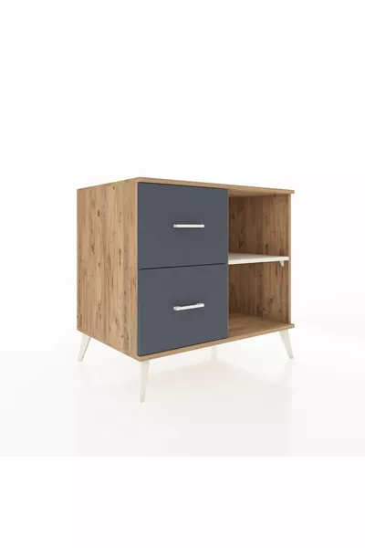 Kronos Dresser Single Shelf 2 Drawers Pine-Elm/Anthracite