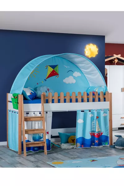Letto a castello in legno My House Montessori Casa Gioco X Blu