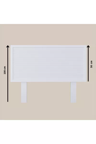Ebruli Model White Color Wooden Single Headboard (HORIZONTAL)