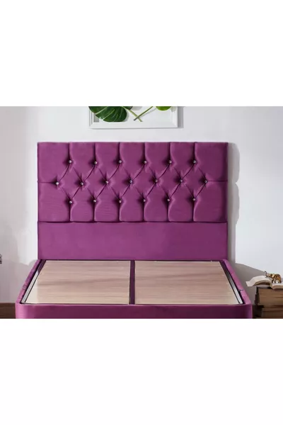 رأس سرير نيرون فيوليت مفرد - قماش بنفسجي سمك سنتيمتر - رأس سرير القاعدة والإطار