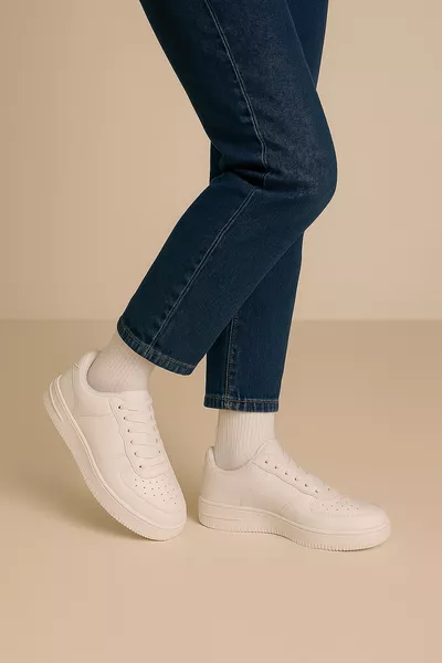 حذاء رياضي يومي موحد الجنس أبيض-أسود Air Force