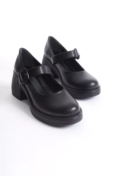 Damen Elegante Loafer Mokassins mit speziellem Plattform-Design, Absatz und Schnallenriemen