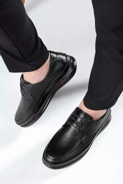 حذاء بوسيه الجلد الحقيقي المريح الطبي للرجال، حذاء الأب، الحذاء الطبي