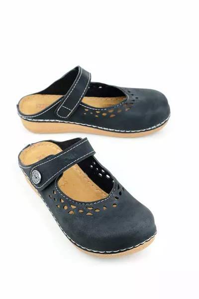 صندل نسائي صيفي بنعل داخلي من الجلد الطبيعي وسهل الارتداء بشريط فيلكرو