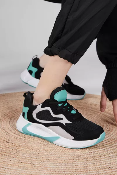 Unisexe Noir Vert Baskets 