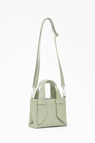 أخضر نعناعي  جلد صناعي مقصورة واحدة بمقبض مزدوج حقيبة يد وكتف متقاطع L:  W:  W: 8 سم