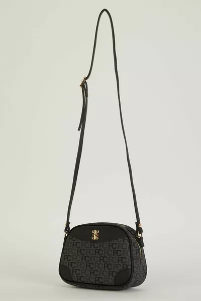 حقيبة كتف نسائية من ألفابت أنثراسايت مع ترام 