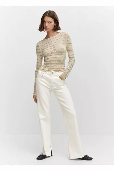 Jeans dal taglio dritto con spacchi a metà vita