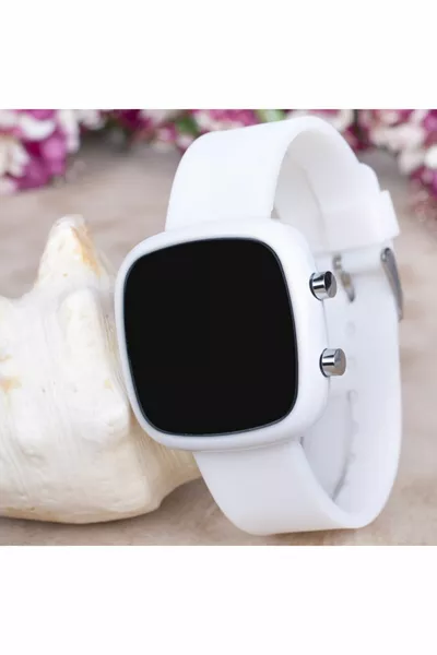 أبيض سيليكون الحبل الرقمية أدى عرض النساء الفتيات الصغيرات ساعة اليد 