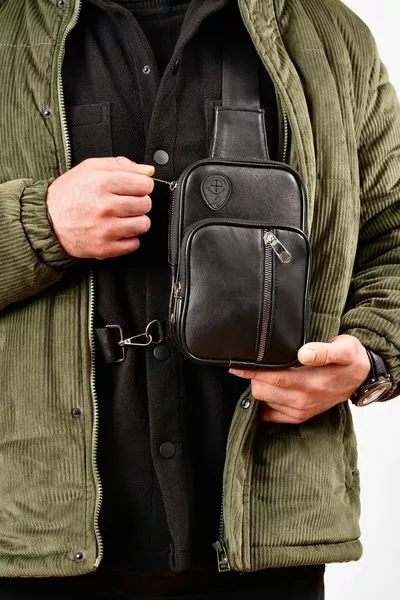 Унисекс Натуральная кожа Usb Outlet Мини сумка через плечо