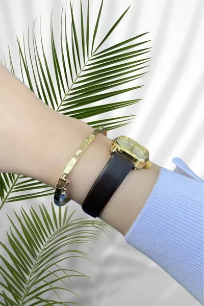 Женские винтажные минималистичные наручные часы для завтрака Новая мода кожаный ремешок Наручные часы PL