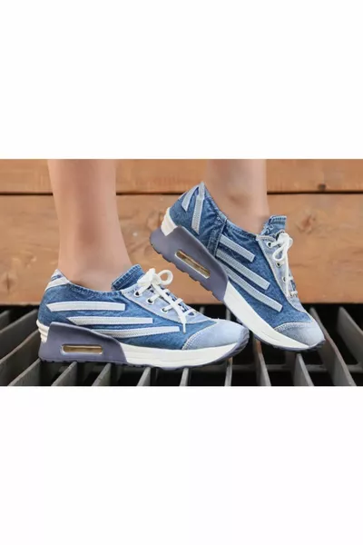 Blaue Denim-Sneakers für Damen