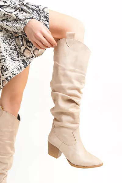 Merlin Women's Skin Suede Pull Cowboy Boots