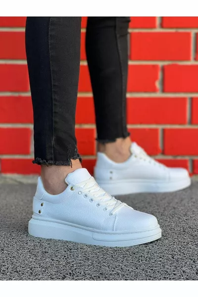 Scarpe da uomo casual in pelle bianca