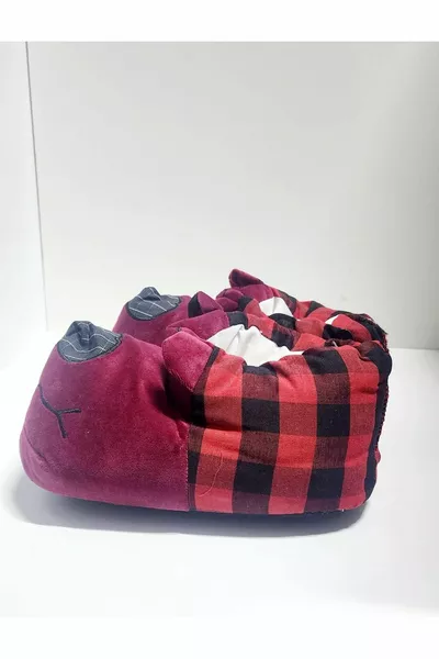 Plaid Dog Figure Unisex Winter House Pandufu