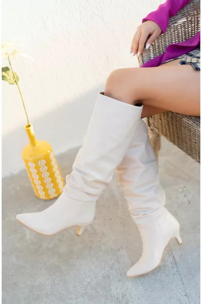  pr Women's Pointed Toe Skin Boots Boots