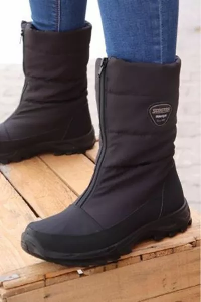 ts أحذية نسائية سوداء مقاومة للماء