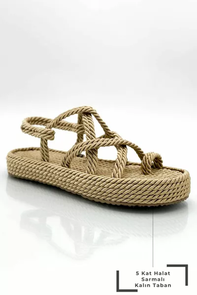 خمسة رقائق حلزوني حبل المرأة الصنادل الصيف X الجوز