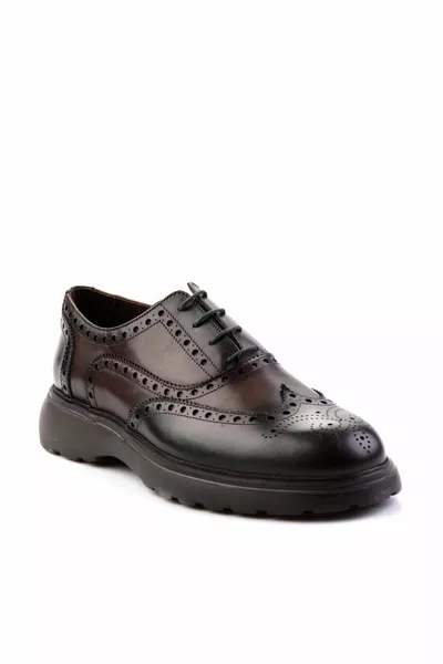 القهوة الكاكي العتيقة جلد طبيعي الرجال أحذية كلاسيكية 