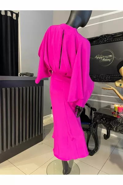 The Color of Love Рукав Детализированный Романтическое Креп Атласное Платье