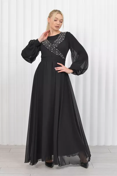 غير متماثلة الحجر الشيفون مساء اللباس-eyşan نموذج