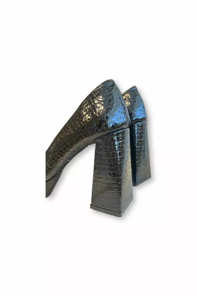 Kadın Siyah Kare Burun Platform Topuklu Abiye Ayakkabı