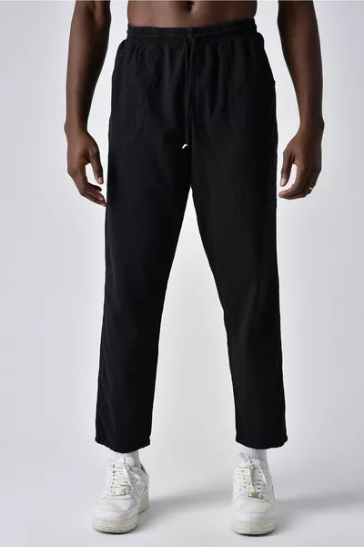 صديقها السراويل الكتان الأسود