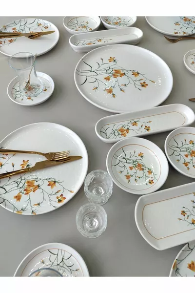 Çiğdem Model  Kişilik  Parça Kahvaltı Takımı Kahvaltı Seti[ Sarı ]